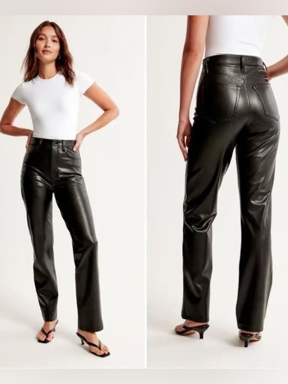 Abercrombie & Fitch 90’s Straight Ultra High Rise Faux Leather Pants | Size 6